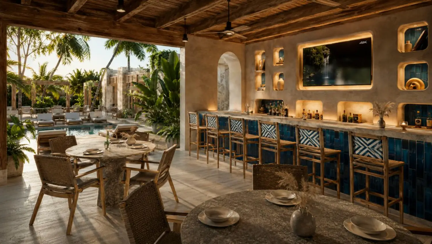 Bar y restaurante de la Casa Club de Costa Faro